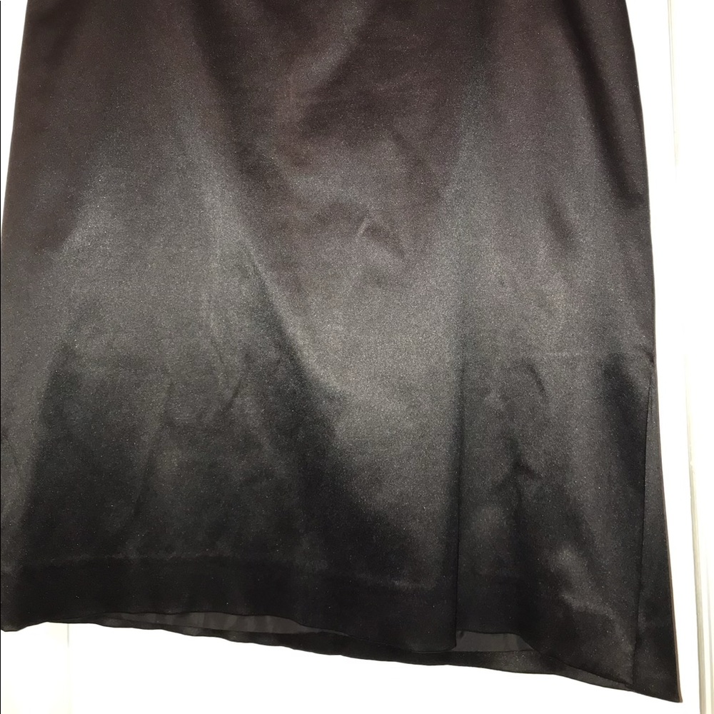 Black satin skirt with front thigh split
